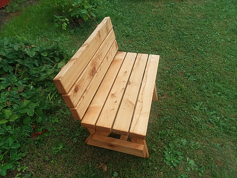 3 foot Garden Bench with/back and extra wide seat Angle